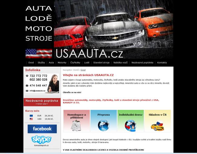 USA AUTA - dovoz amerických aut