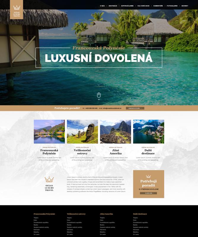 2. náhledový obrázek projektu Cestovní kancelář Ocean Luxury Travel